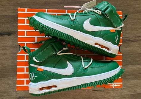 off white air force 1 mid pine green